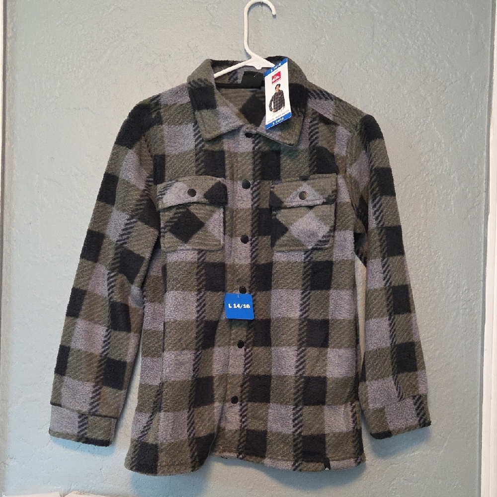Quiksilver Black and Gray Plaid Kids Jacket